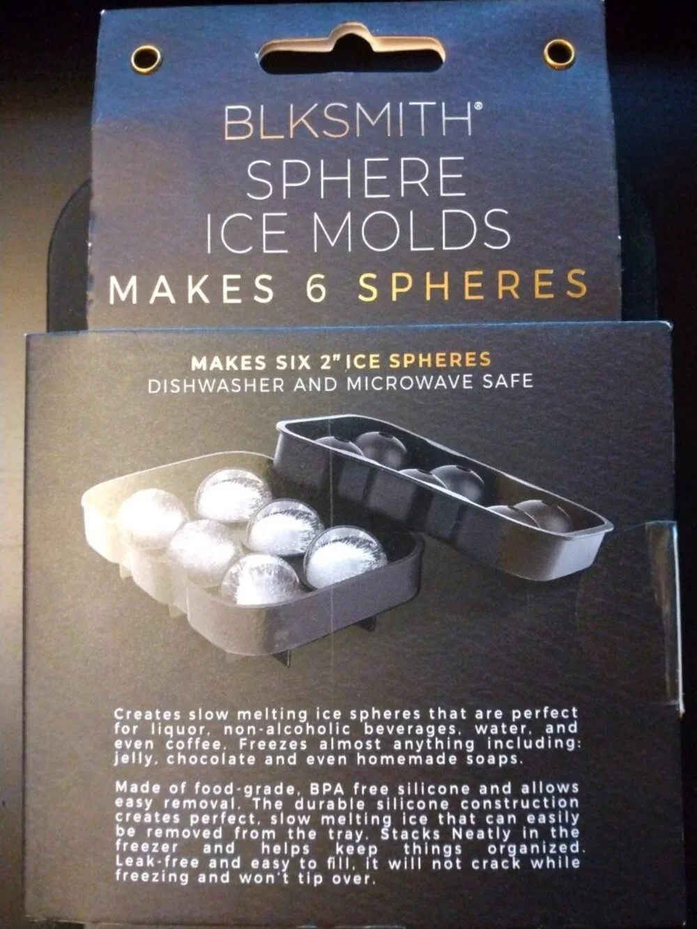 BLKSMITH Silicone Sphere Ice Molds – Makes 6 Spheres